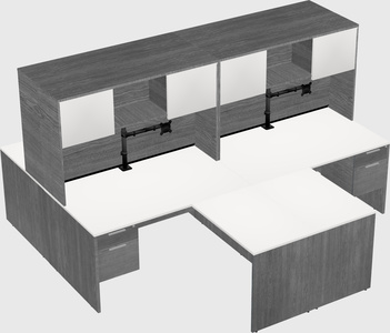 Quad l-shaped office desks