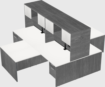 Quad l-shaped office desks
