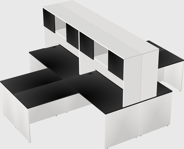 Quad l-shaped office desks
