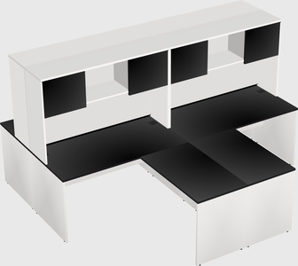 Quad l-shaped office desks