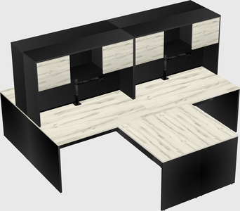 Quad l-shaped office desks