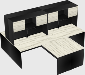 Quad l-shaped office desks