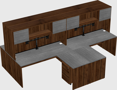 Quad l-shaped office desks