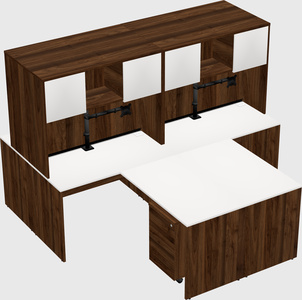 Quad l-shaped office desks