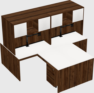 Quad l-shaped office desks