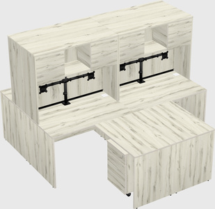 Quad l-shaped office desks
