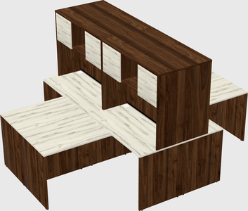 Quad l-shaped office desks
