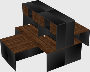 Quad l-shaped office desks