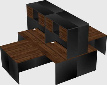 Quad l-shaped office desks