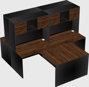 Quad l-shaped office desks