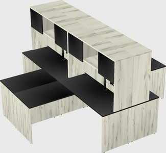 Quad l-shaped office desks