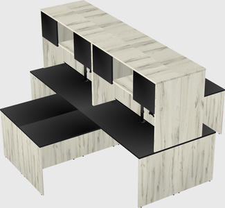 Quad l-shaped office desks