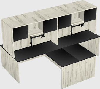 Quad l-shaped office desks