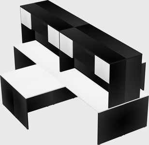 Quad l-shaped office desks