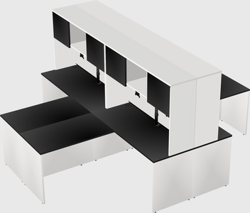 Quad l-shaped office desks