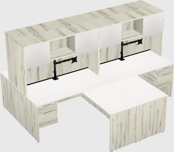 Quad l-shaped office desks