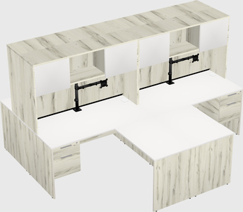 Quad l-shaped office desks
