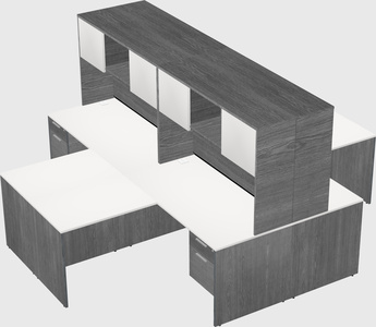 Quad l-shaped office desks