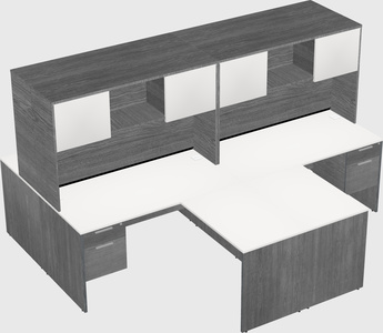 Quad l-shaped office desks