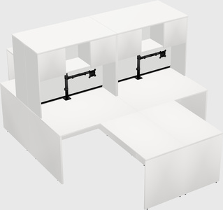 Quad l-shaped office desks