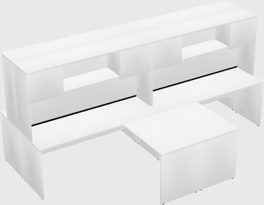 Quad l-shaped office desks
