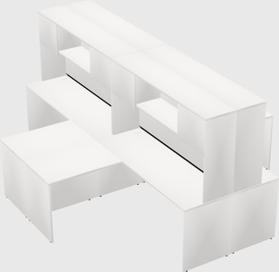 Quad l-shaped office desks