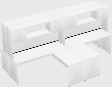 Quad l-shaped office desks