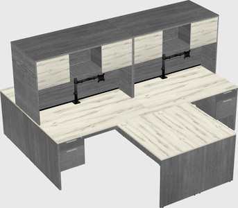 Quad l-shaped office desks