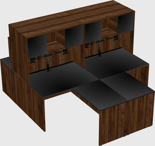 Quad l-shaped office desks