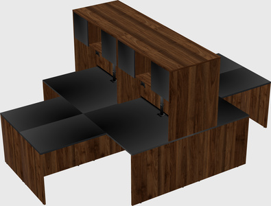 Quad l-shaped office desks
