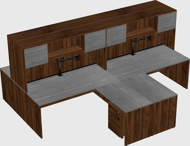 Quad l-shaped office desks