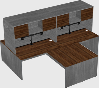 Quad l-shaped office desks