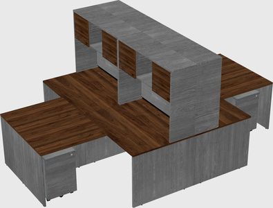 Quad l-shaped office desks