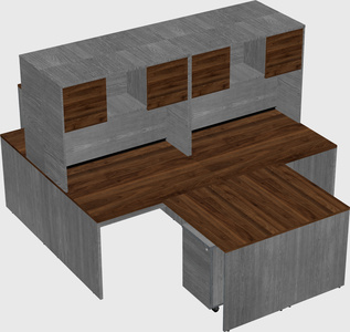 Quad l-shaped office desks