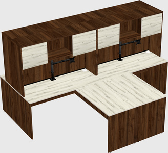 Quad l-shaped office desks