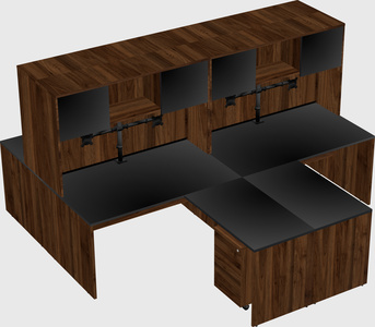 Quad l-shaped office desks