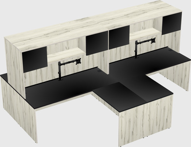 Quad l-shaped office desks