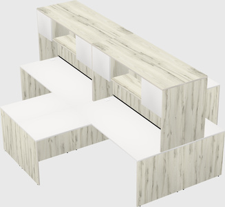 Quad l-shaped office desks