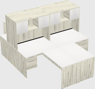 Quad l-shaped office desks
