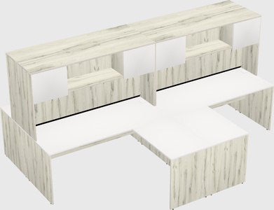 Quad l-shaped office desks