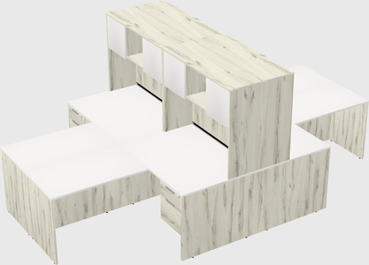 Quad l-shaped office desks