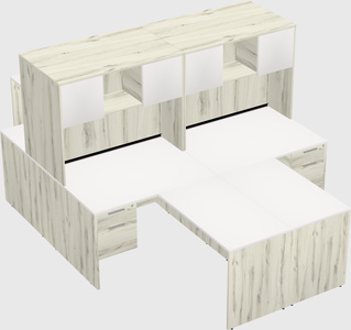 Quad l-shaped office desks