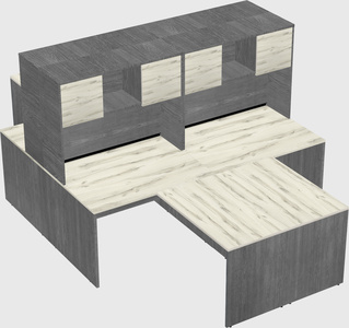 Quad l-shaped office desks