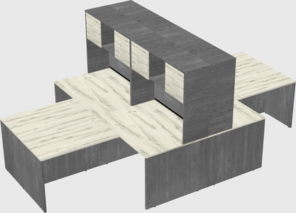 Quad l-shaped office desks