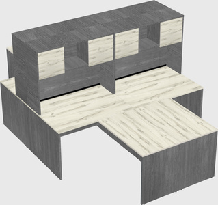 Quad l-shaped office desks