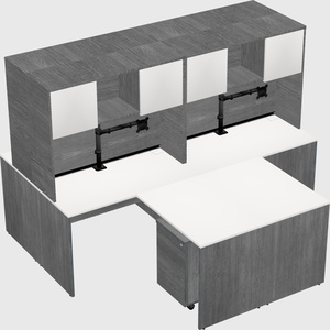 Quad l-shaped office desks