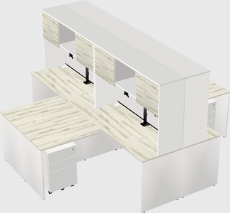 Quad l-shaped office desks