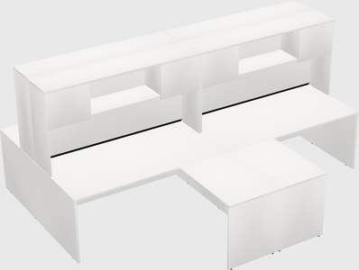 Quad l-shaped office desks