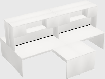 Quad l-shaped office desks