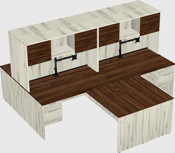 Quad l-shaped office desks